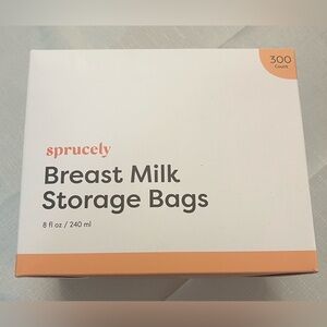 New Sprucely Breast Milk Storage Bags 300 Count 8 fl oz / 240 ml
